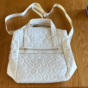 Bella Russo Quilted Light Cream Color Convertible Backpack Purse